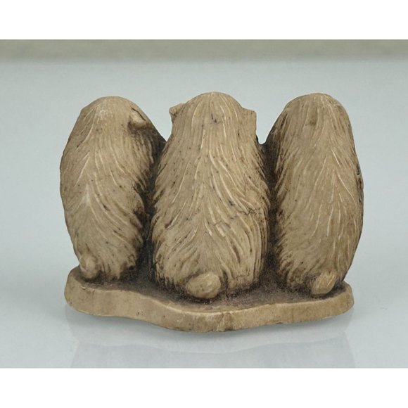 Monkey Hear No Evil Speak No Evil See No Evil Miniature Figure, Home Shelf Decor - Picture 4 of 9